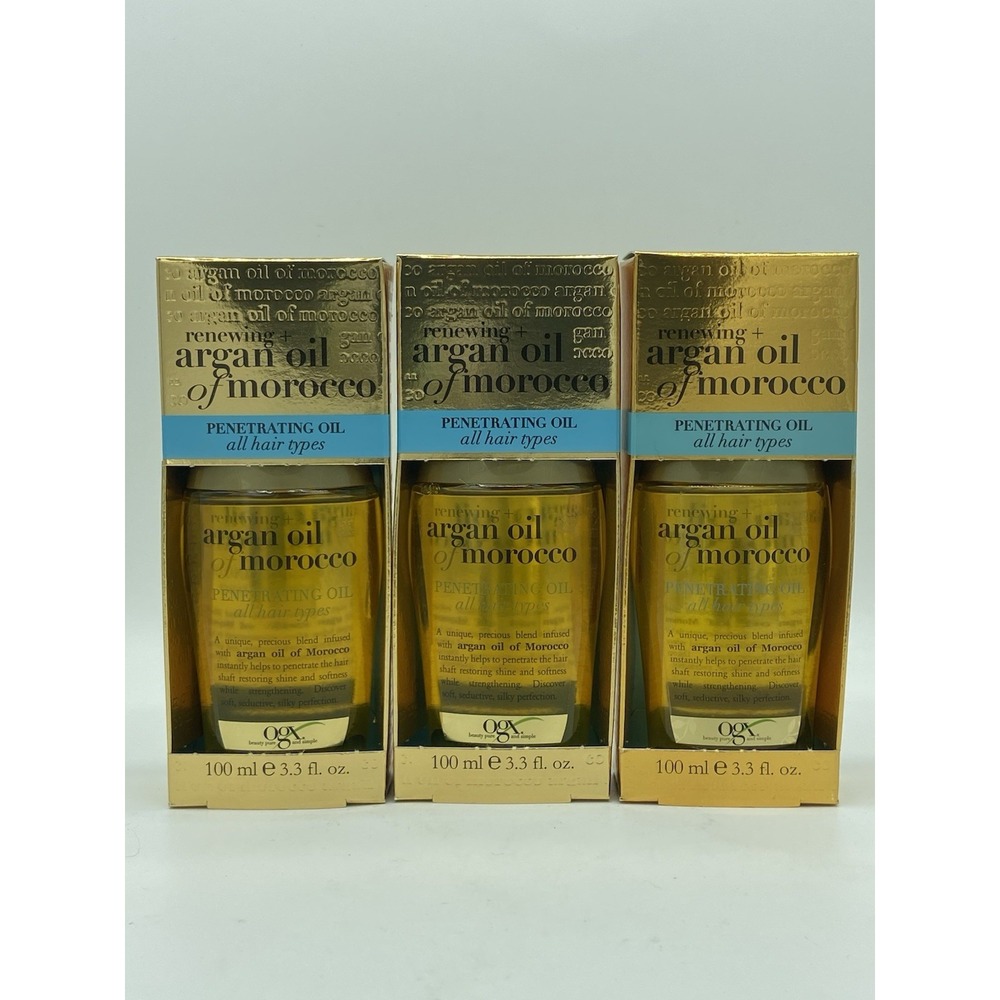 Lot Of 3 Renewing Argan Oil of Morocco Penetrating Oil 3.3‎ fl oz OGX All Hair